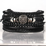 Men’s braided leather rope bracelet set for modern wrist fashion, daily wear, and layered styling.