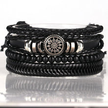 Men’s braided leather rope bracelet set for modern wrist fashion, daily wear, and layered styling.