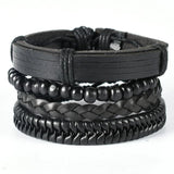 Men’s classic braided leather bracelet pack for timeless wrist styling, casual outfits, and daily accessory wear.