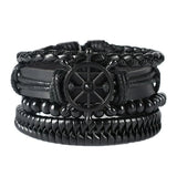 Men’s fashion braided leather bracelet set for casual dressing, wrist accessorizing, and everyday use.