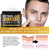 Men’s hydrating retinol face cream jar for reducing the look of wrinkles, softening skin, and daily moisture care.