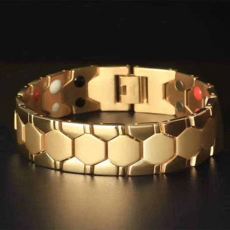 Men’s Magnetic Detox & Pain Relief Bracelet wrist bracelet for wellness support, casual styling, and pain relief use.