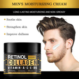Men’s Retinol Collagen brightening face cream for moisturizing dull skin, improving radiance, and everyday skincare use.
