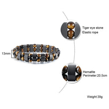 Men’s Tiger Eye magnetic double layer bracelet for casual fashion, daily wrist wear, and wellness-inspired accessorizing.