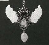 Merkaba Angel Wing jewelry Water Drop necklace pendant for personal adornment, spiritual-themed fashion, and everyday use.
