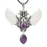 Merkaba Angel Wing Water Drop necklace pendant for spiritual jewelry wear, gifting, and everyday styling.