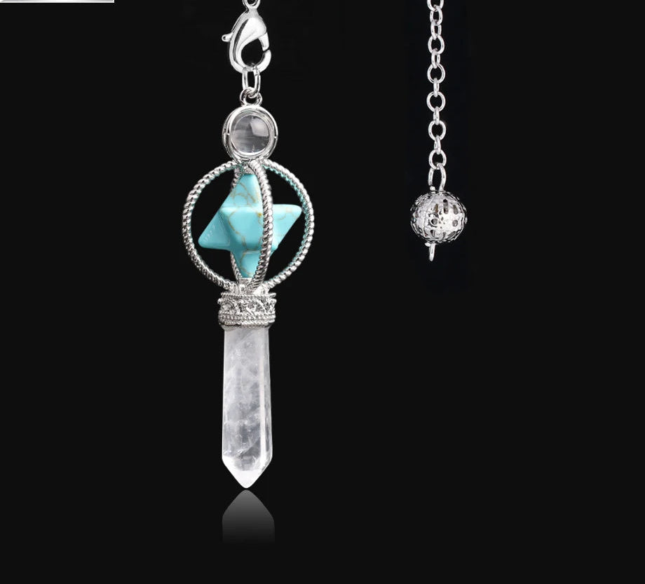 Merkaba Natural Stone Dowsing Crystal Pendulum for dowsing, divination, and energy work.