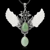 Merkaba winged Water Drop pendant necklace for symbolic accessory wear, meditation-inspired fashion, and everyday jewelry use.