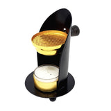 Metal adjustable resin burner side view showing adjustable vents for incense and resin burning.