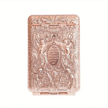 Retro floral carved metal cigarette case for protecting cigarettes and adding a decorative touch to daily carry.