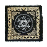 Metatron's Cube altar cloth 18 by 18 inches for tarot readings, altar setup, and sacred geometry ritual display.