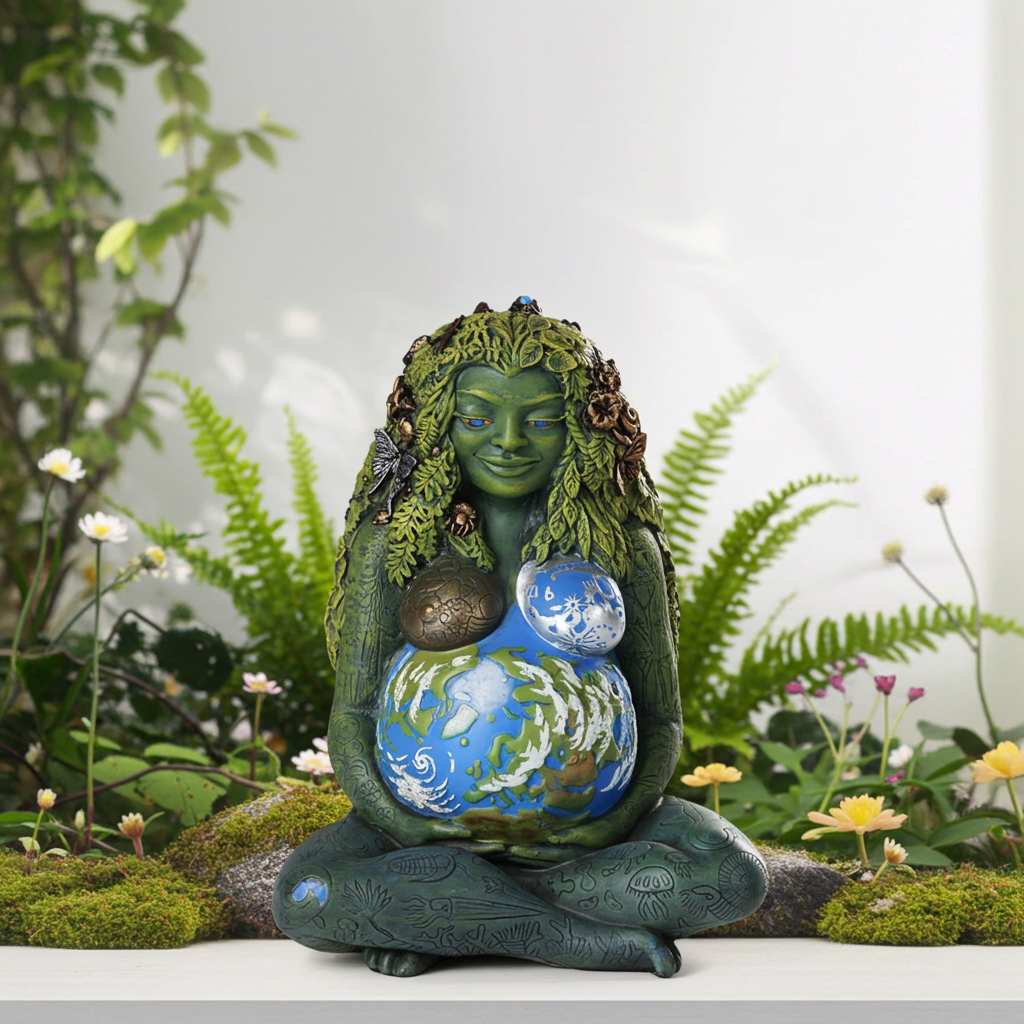 Millennial Gaia Statue as a spiritual altar decor piece
