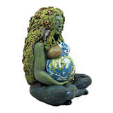 Millennial Gaia statue earth mother ornament for nature-inspired decor, altar use, and spiritual settings.