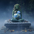 Millennial Gaia statue decorative figure for home decor, shelf styling, and spiritual space display.