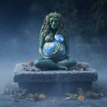 Millennial Gaia statue decorative figure for home decor, shelf styling, and spiritual space display.