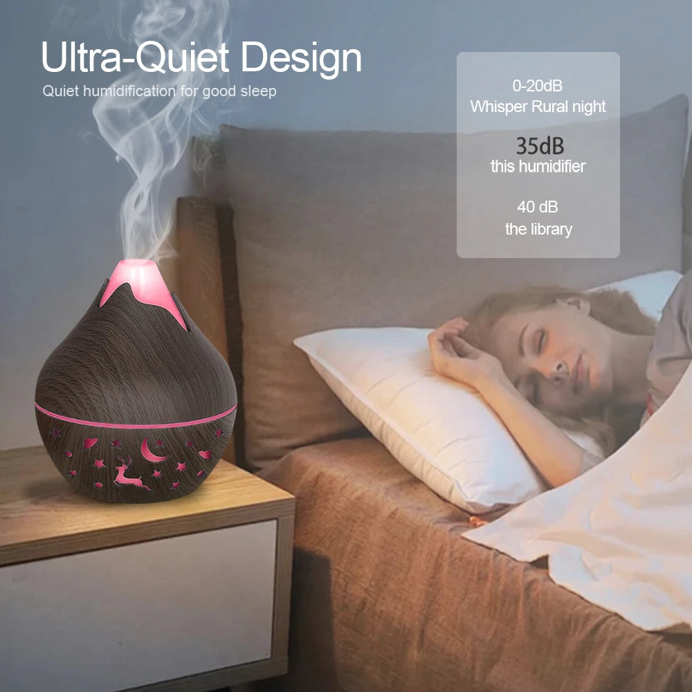 Mini Wood Grain Aromatherapy Diffuser 200ml aroma diffuser for spa-like scenting, relaxation, and everyday room use.