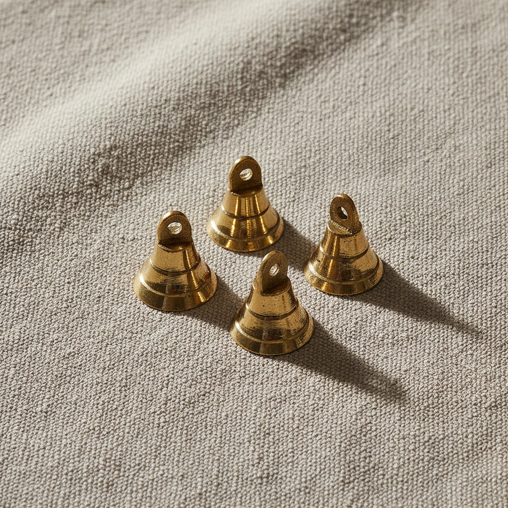 Mini brass bell 1 inch for ritual bell ringing, altar use, and energy clearing ceremonies.