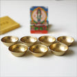 Mini Brass Tibetan Offering Bowl Set with small brass bowls for altar offerings, prayer rituals, and daily spiritual practice.