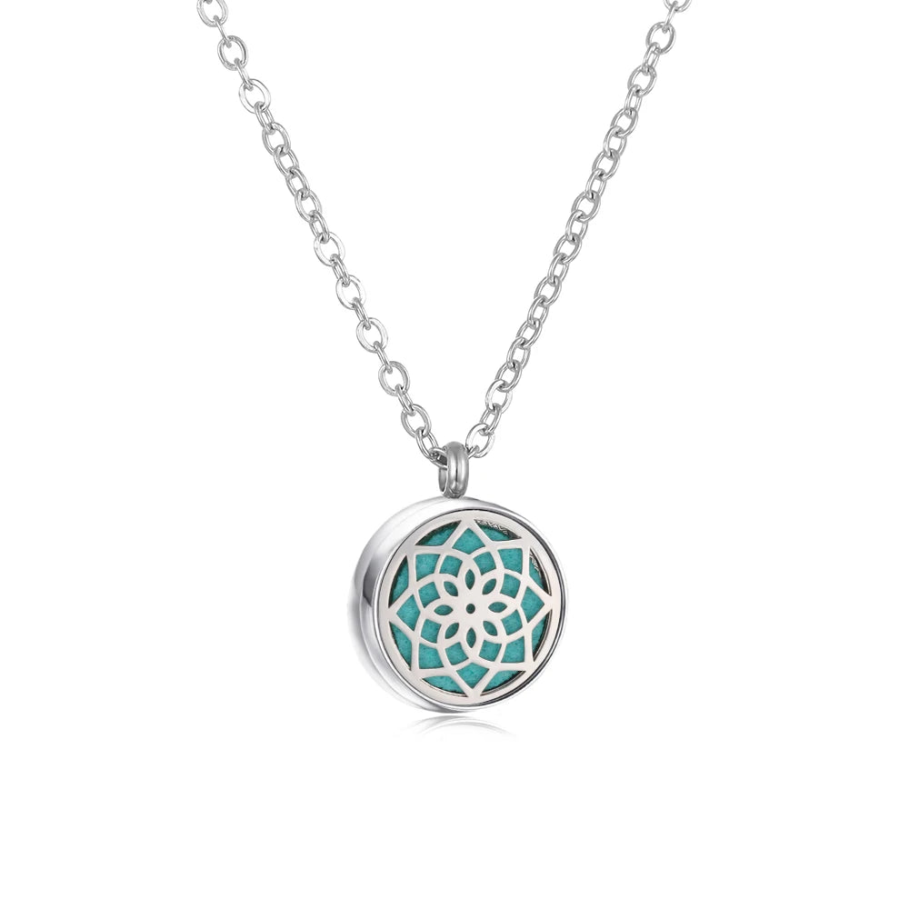 Mini Tree Flower Aromatherapy Locket necklace for wearable aromatherapy and everyday essential oil use.