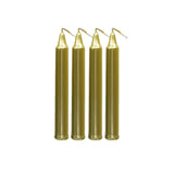 Mini Ritual Candle Gold set of 4 taper candles for ritual work, altar use, and spiritual ceremonies.
