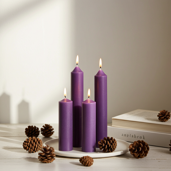 Mini Ritual Candle Purple set of 4 chime candles for spell work, meditation, and ritual use.