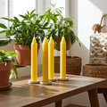 Mini Ritual Candle yellow set of 4 taper candles for prayer, intention setting, and spiritual ritual use.