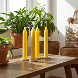 Mini Ritual Candle yellow set of 4 taper candles for prayer, intention setting, and spiritual ritual use.