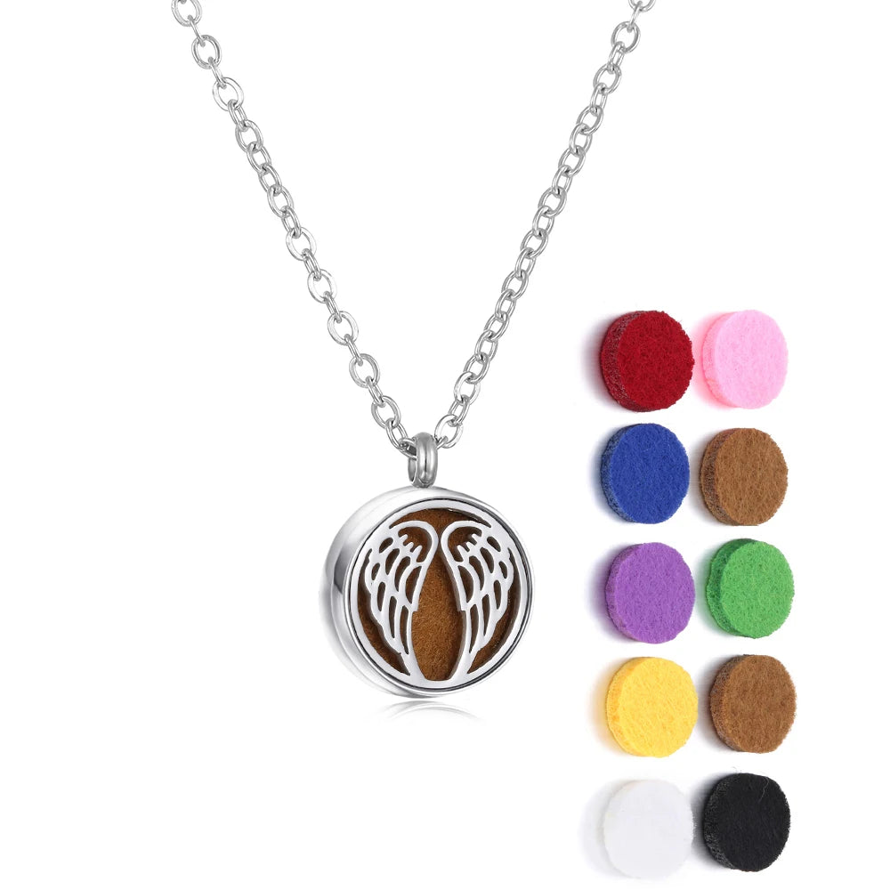 Mini Tree Flower Aromatherapy Locket necklace for wearable essential oil diffusion and everyday relaxation use.