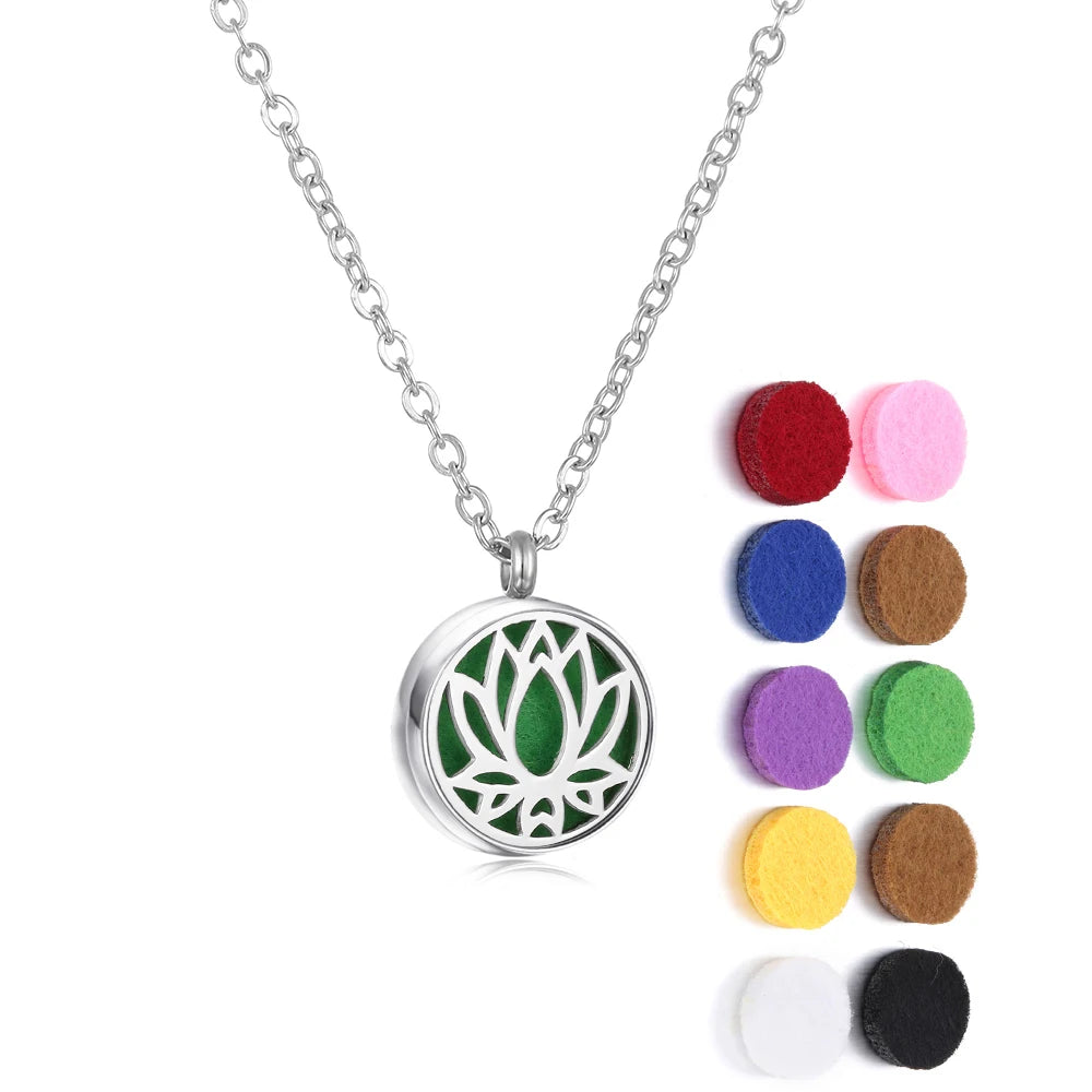 Mini Tree Flower Aromatherapy Locket pendant for holding fragrance oils and essential oils for aromatherapy on the go.