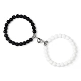 Minimalist heart magnet couple bracelets for simple romantic wear, matching couples jewelry, and everyday use.