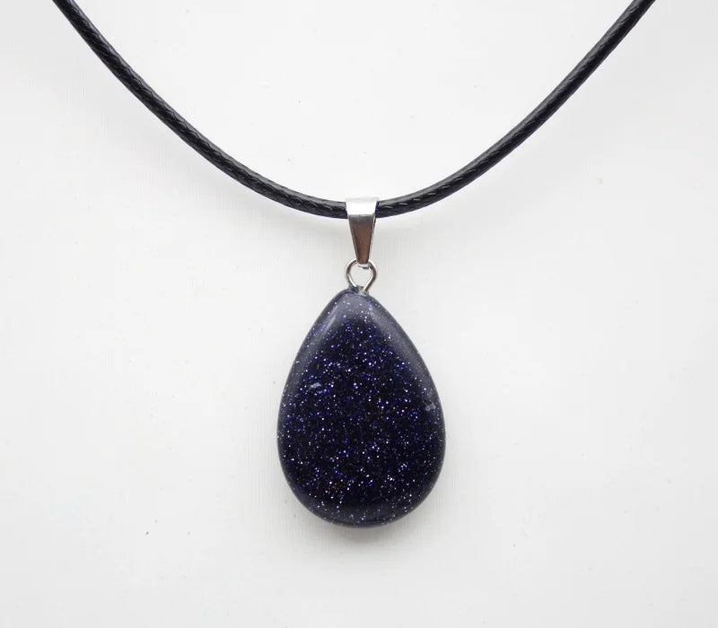 Minimalist natural stone water-drop charm pendant for simple everyday styling, layering, and personal jewelry wear.
