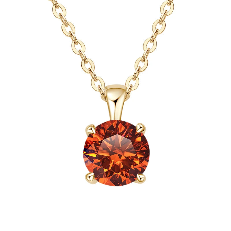 Moissanite necklace with four-prong pendant for elegant layering, everyday wear, and special occasion styling.