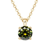 Moissanite stone four-prong necklace with pendant setting for fine jewelry collections, dressy outfits, and gift occasions.