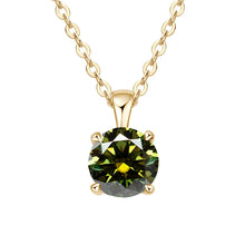 Moissanite stone four-prong necklace with pendant setting for fine jewelry collections, dressy outfits, and gift occasions.