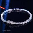 Moissanite tennis bracelet in 925 sterling silver for elegant daily wear, gifting, and formal styling.