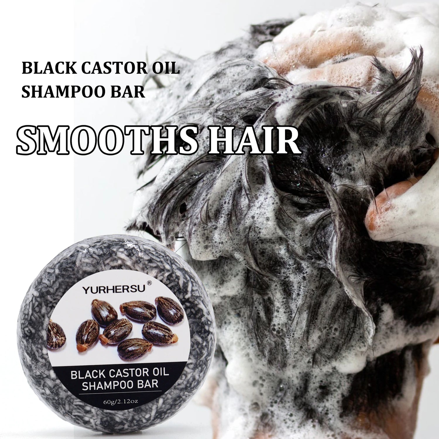 Moisturizing Black Castor Oil shampoo bar for hair cleansing, scalp comfort, and dry hair care.