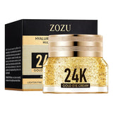 Moisturizing 24k Gold Hyaluronic Acid eye cream for under-eye dark circles, dryness relief, and smoother-looking eye skin.