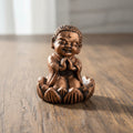 Monk antique copper clay incense holder for stick incense burning, altar decor, and meditation spaces.