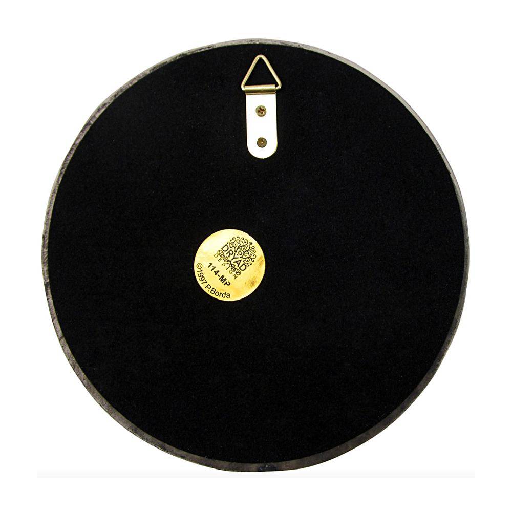 Moon Pentacle plaque in silver finish close-up detail of moon phase and pentacle design.