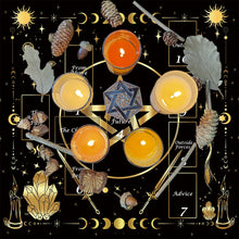 Moon Phase Tarot reading altar cloth fabric cloth for tarot spreads, spiritual ceremonies, and mystical table covering.