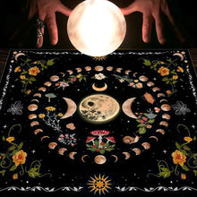 Moonlight Flower Tarot Reading Cloth divination cloth for spiritual readings, card placement, and ceremonial use.