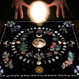 Moonlight Flower Tarot & Altar Table Cloth fabric altar cover for tarot readings, spiritual rituals, and sacred table decoration.