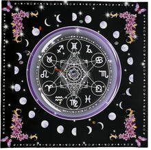 Moonlight Flower Tarot Reading Cloth altar cloth for tarot card readings, divination, and spiritual practice.