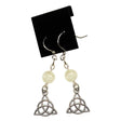 Moonstone triquetra earrings for Celtic-inspired jewelry, everyday wear, and gift giving.