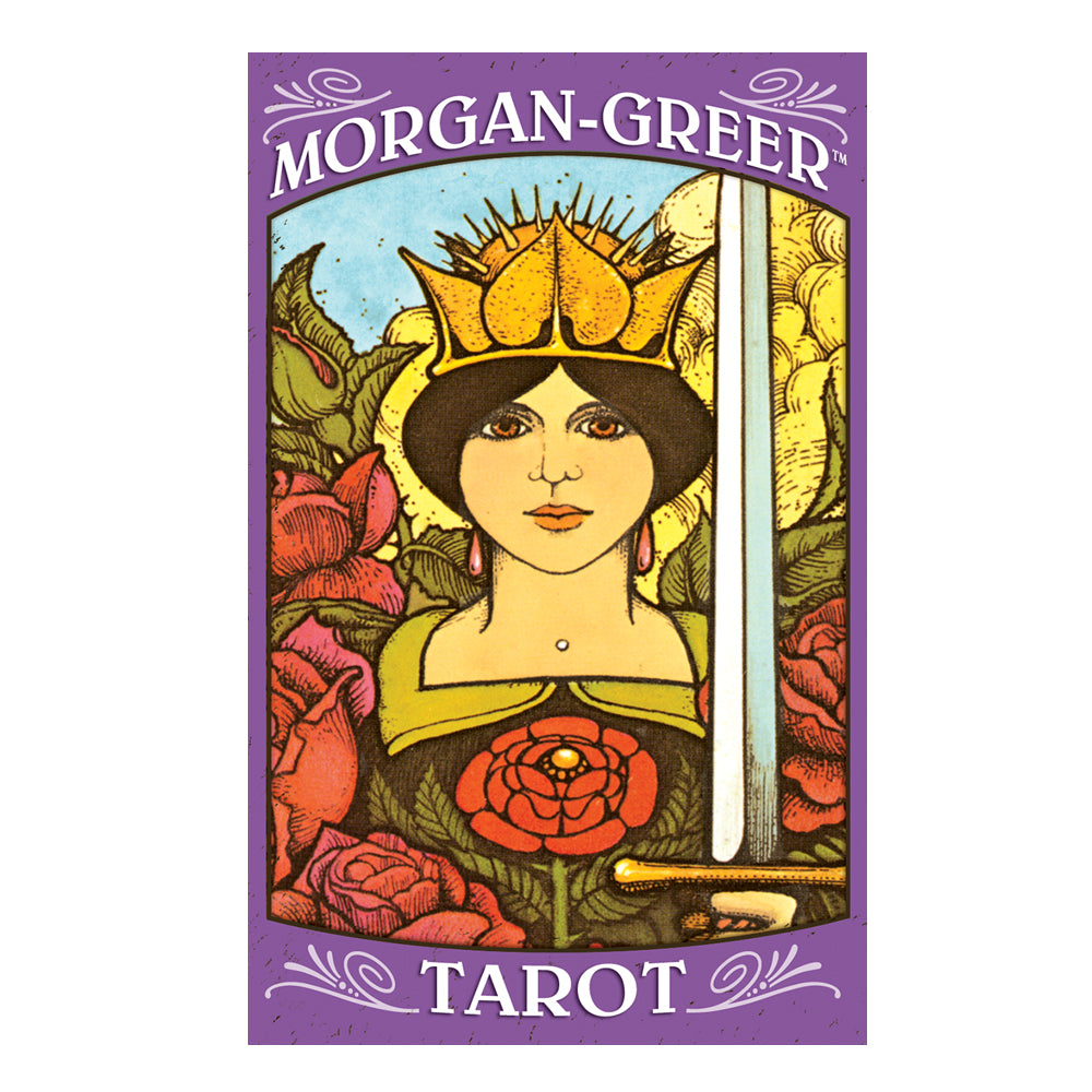 Morgan-Greer Tarot Deck box cover for tarot reading, divination practice, and card collecting.