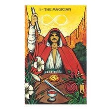 Morgan-Greer Tarot Deck sample cards showing vivid illustrated artwork for tarot reading.