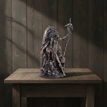 Morgan Le Fey fantasy statue figure for enchanted decor, bookshelf styling, and legend-inspired display.