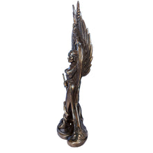 Morrigan war deity figurine statue for witchcraft altars, devotional use, and spiritual decoration.