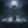 Morrigan War Goddess statue figurine for altar decor, pagan worship, and devotional display.