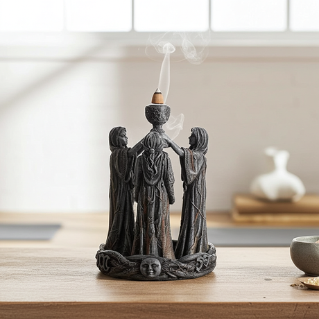 Mother Maiden Crone backflow incense burner for meditation, spiritual rituals, and home altar use.